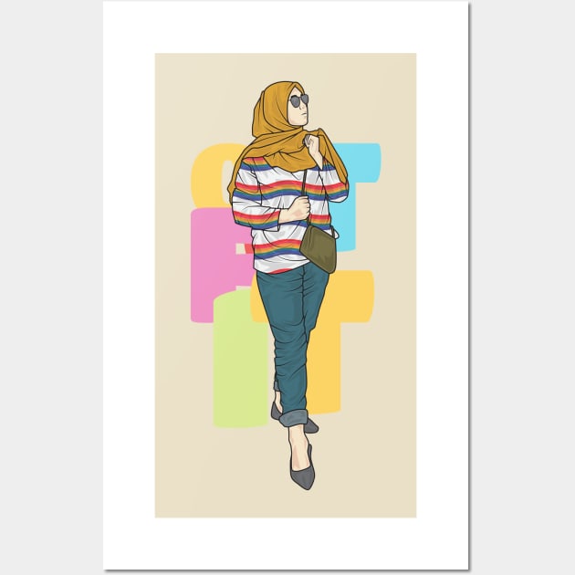 Girl In Colorfull Outfit Wall Art by crissbahari